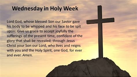 prayer for wednesday of holy week
